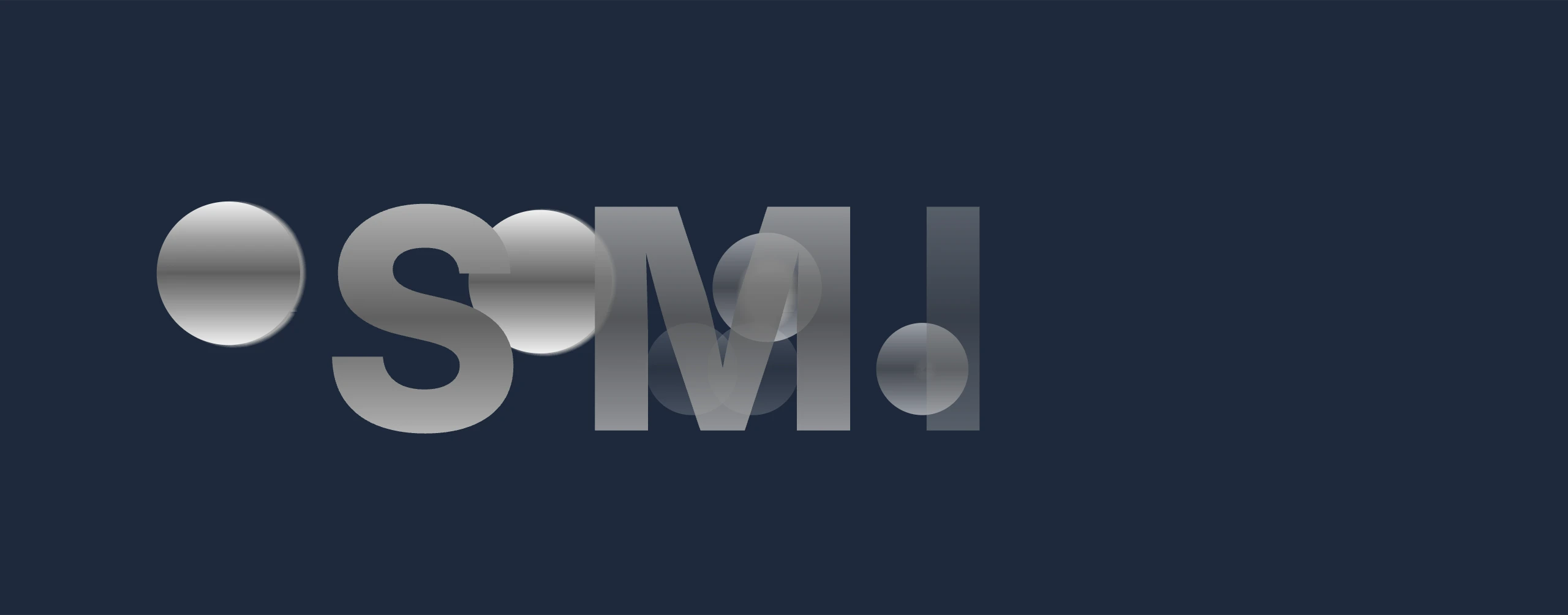 The word SMIL rendered in liquid metal, seeked to a moment mid-animation rather than its first frame